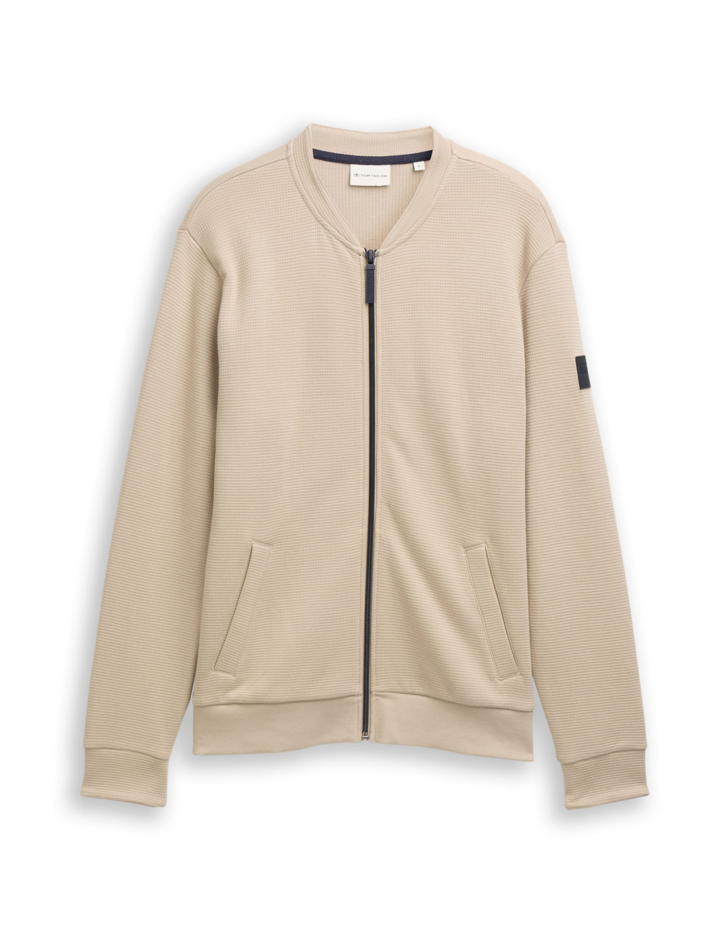 TOM TAILOR Кофта на молнии в Коричневый: спереди