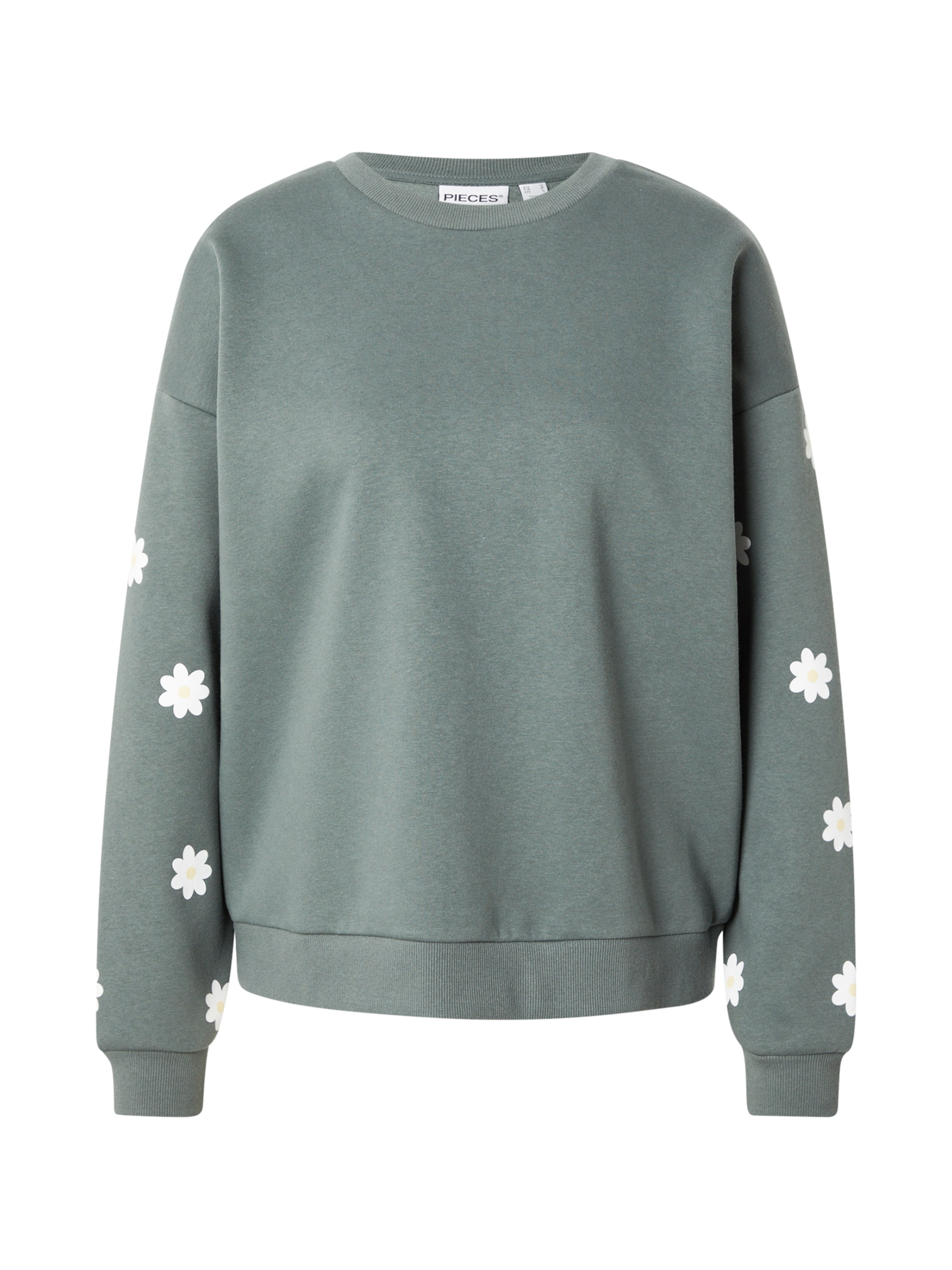 Sweat-shirt &#x27;PCKALINKA&#x27; PIECES en vert : devant