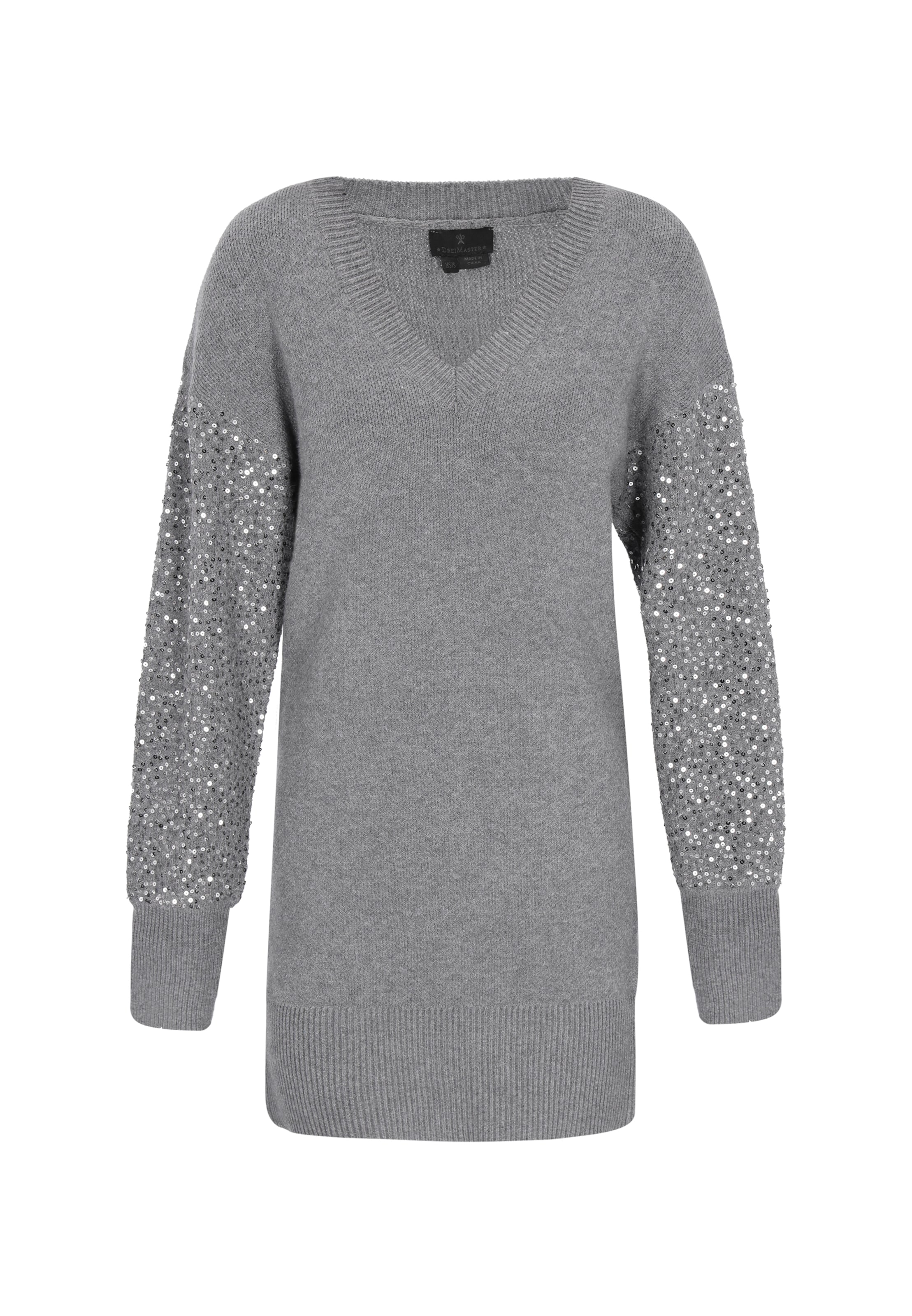 Robes en maille DreiMaster Klassik en gris : devant