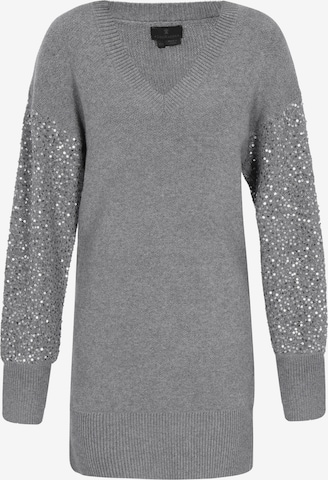 DreiMaster Klassik Gebreide jurk in Grijs: voorkant