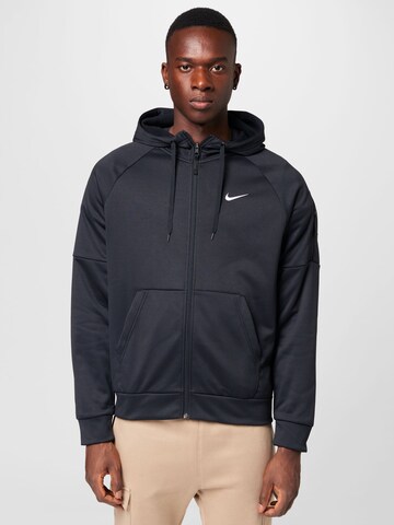 NIKE Sports sweat jacket in Black: front