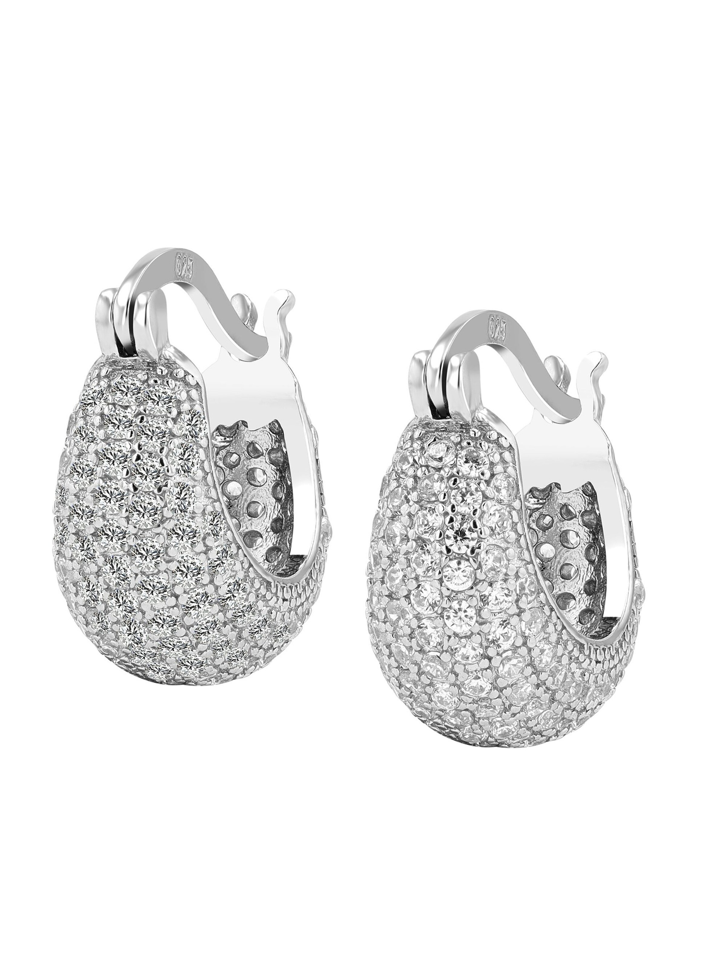 Akzent Earrings 'Oliv, 925 Sterlingsilber, langlebig' in Silver: front