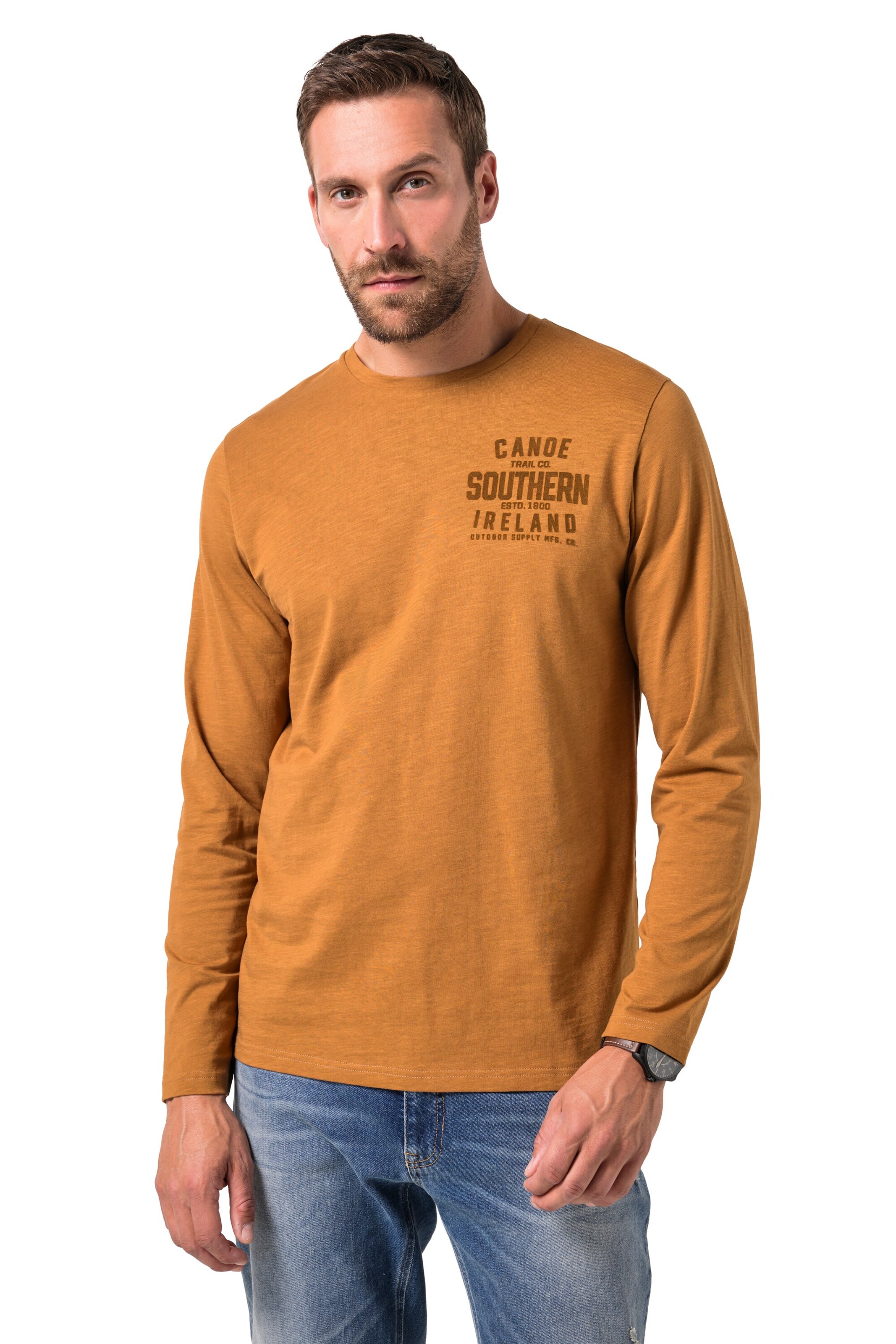 JP1880 Shirt in Oranje: voorkant