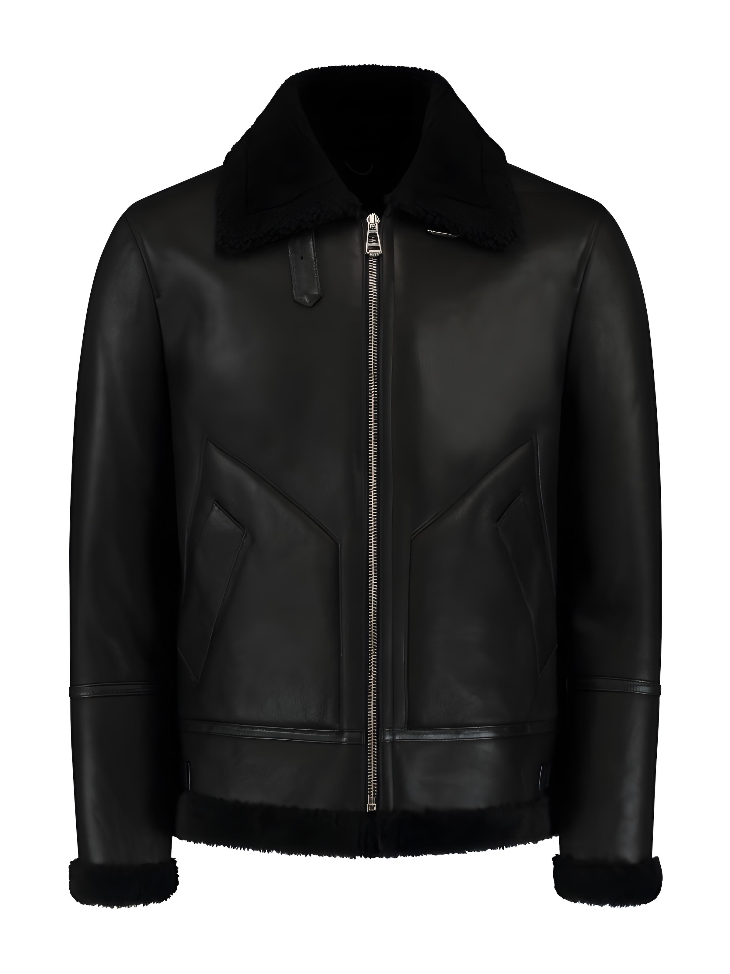 Veste d’hiver 'HUNTER SHEARLING HERITAGE' CYCAS D'OR en noir