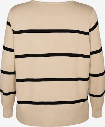 Zizzi - Pullover 'CACARRIE STRIPE' em bege