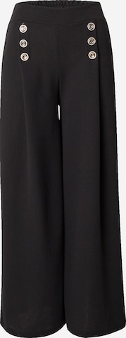 Wide leg Pantaloni con pieghe 'El44ly' di ZABAIONE in nero: frontale