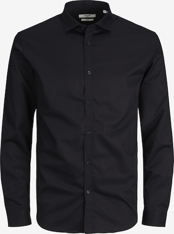 JACK & JONES - Ajuste estrecho Camisa 'Cardiff' en negro: frente