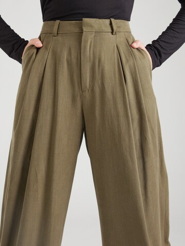 DRYKORN Loose fit Pleated Pants 'INK' in Green