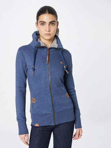 Ragwear Zip-Up Hoodie 'Rylie' in Blue: front