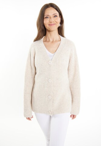 usha WHITE LABEL Gebreid vest 'Lynnea' in Beige: voorkant