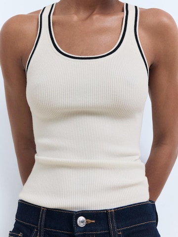 MANGO Knitted top 'SHADOWIN' in Beige