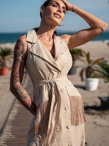 JIORO Kleid 'ESSENTIALS' in Beige