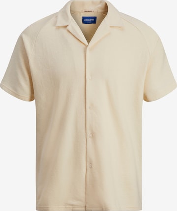 JACK & JONES Comfort fit Button Up Shirt 'MYKONOS' in White: front
