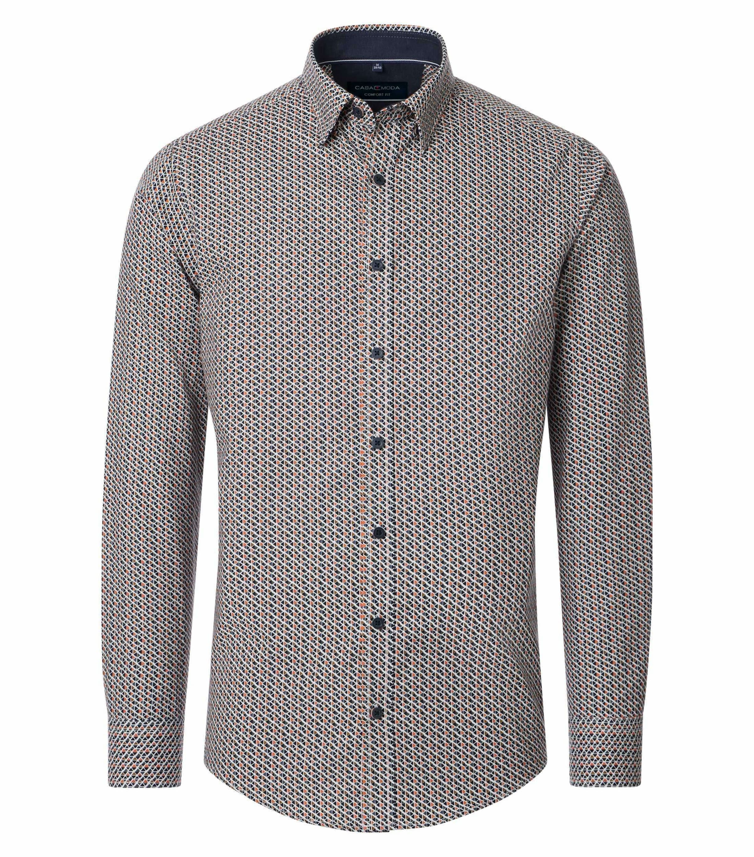 CASAMODA Button Up Shirt in XL in Gentian / Sepia / Orange / White, Item view