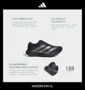 Sneaker de alergat 'Adizero Evo SL' de la ADIDAS PERFORMANCE pe negru