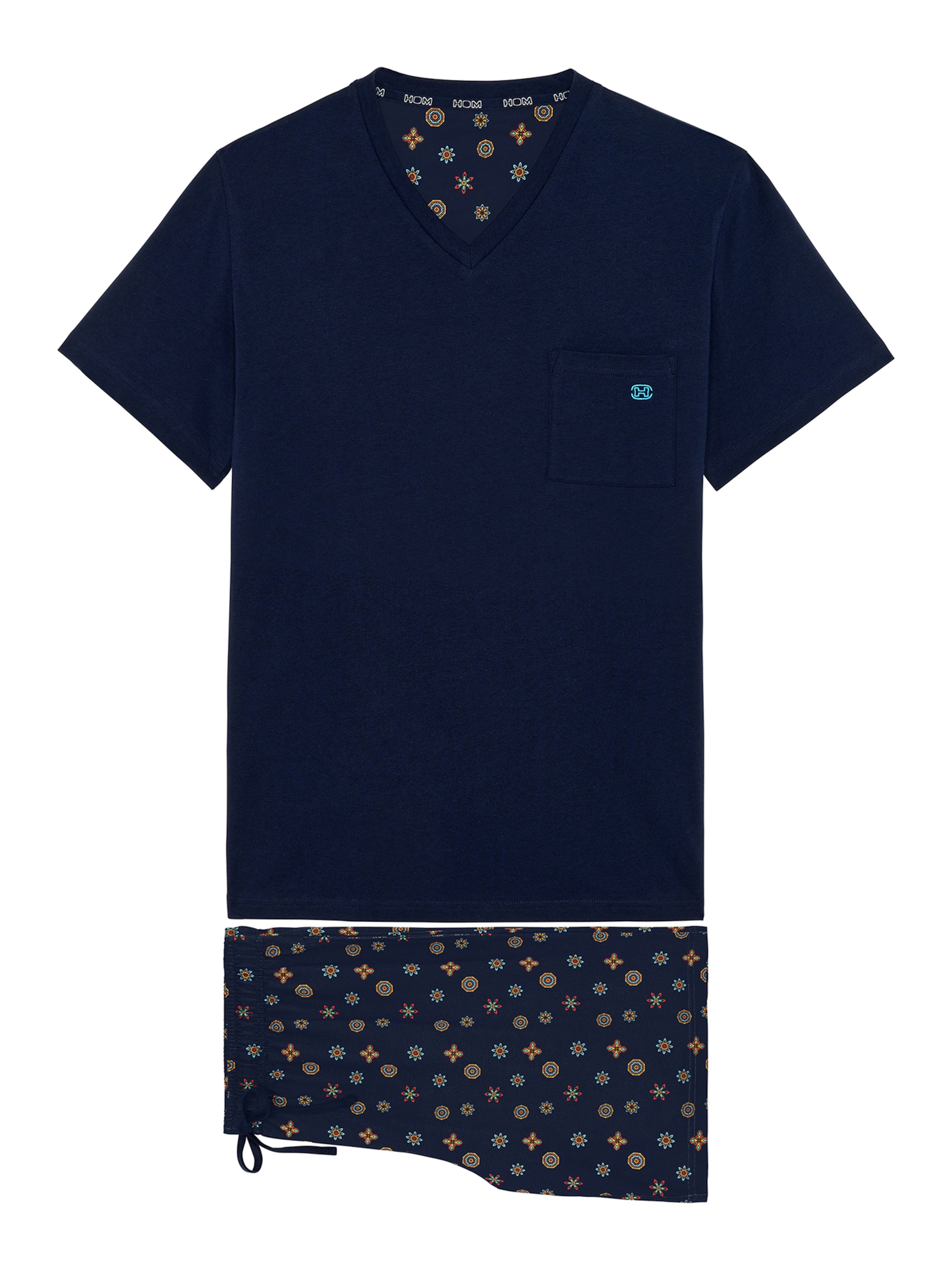 HOM Shorty ' Mandala ' in Blau: Vorderseite