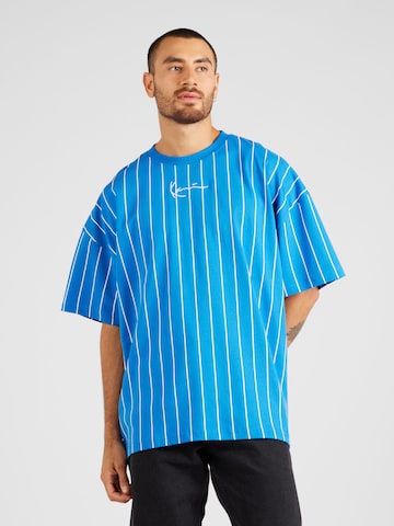 Karl Kani - Camisa 'Pinstripe' em azul: frente