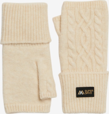 Mitaines Superdry en beige : devant