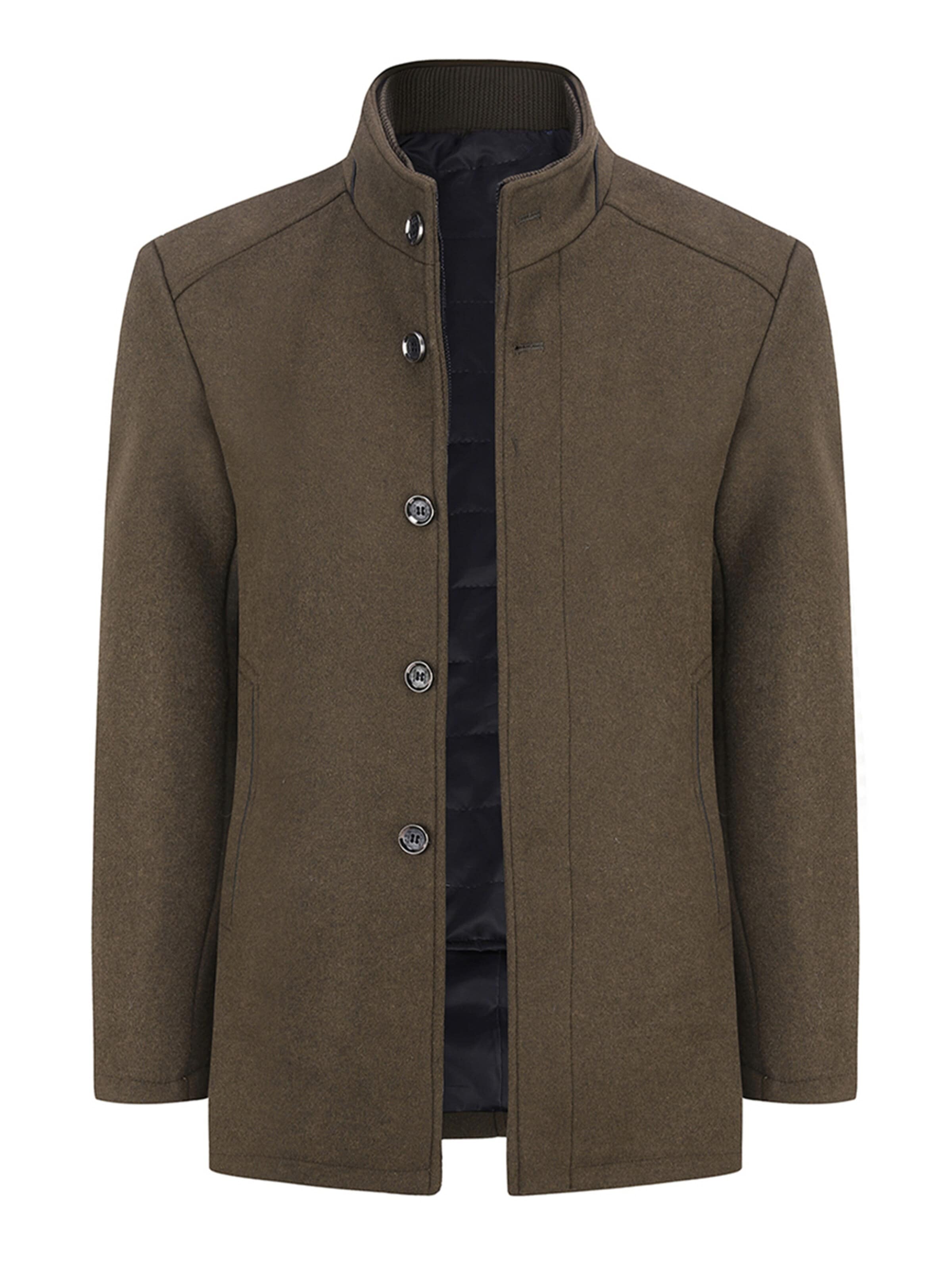 YOUTHUP Winter Coat in Brown: front
