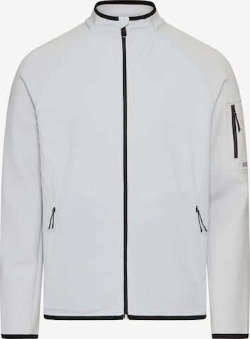 BOSS Zip-Up Hoodie in Grey: front