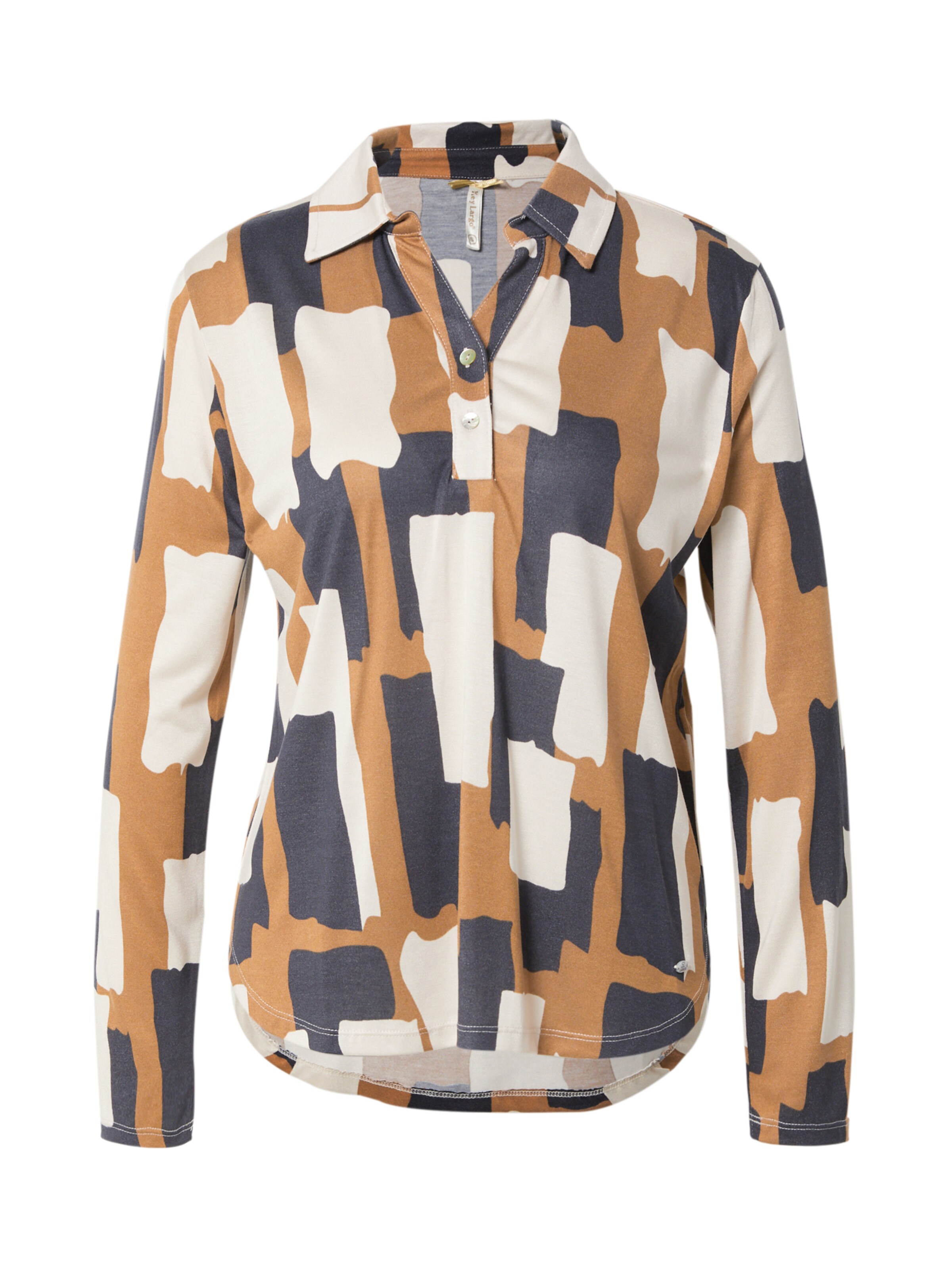 Key Largo Μπλούζα 'COLLAGE' σε καφέ: μπροστά