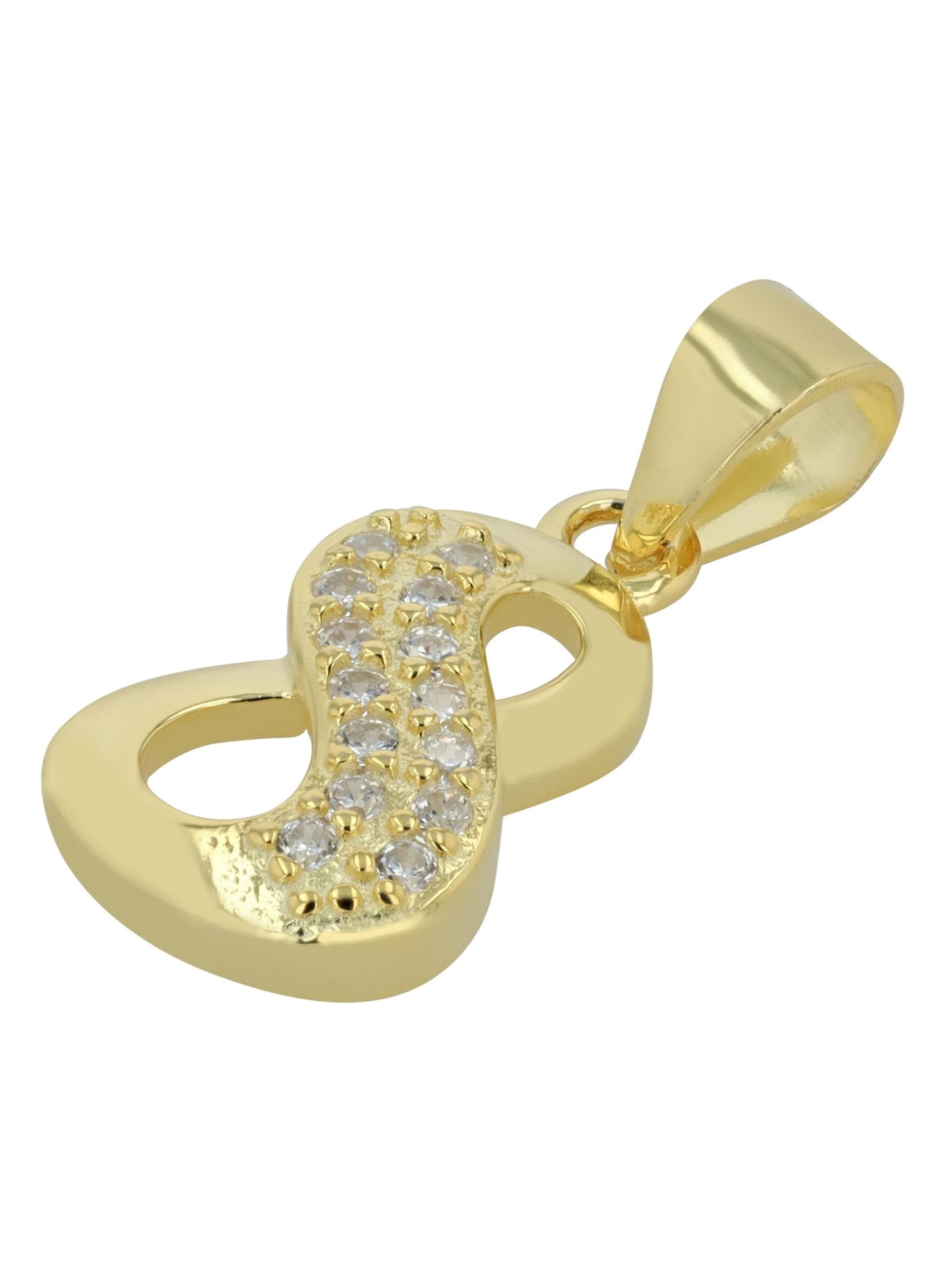 Akzent Pendant '"Davina" aus 925 Sterlingsilber, rhodiniert, langlebig' in Gold: front
