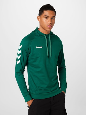 Hummel Sportsweatshirt in Groen: voorkant