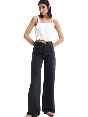 Wide Leg Jean Pull&Bear en noir