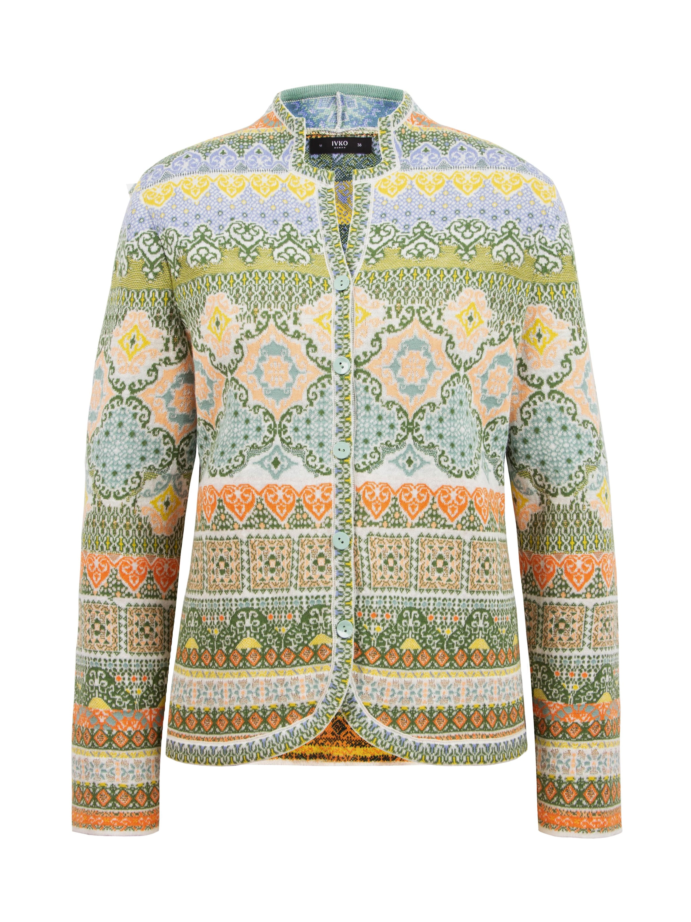 IVKO Between-Season Jacket 'Jacquard' in Green: front