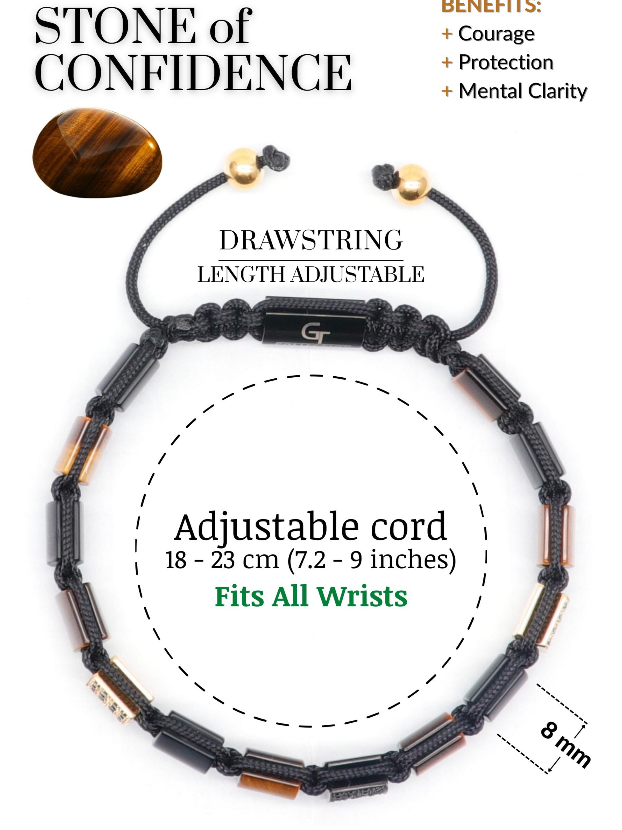 GT Collection - Pulsera 'Flat-Bead' en marrón