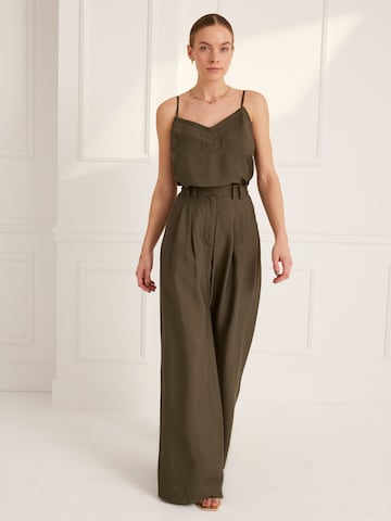 Wide leg Pantaloni con pieghe 'Finja' di Guido Maria Kretschmer Women in verde