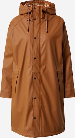 Derbe Between-Seasons Coat 'Wittholm' in Brown: front