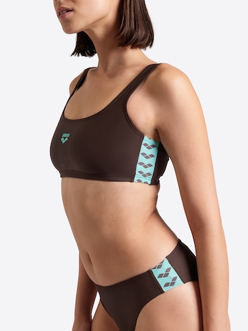 ARENABustier Sportski bikini 'ICONS' - smeđa boja