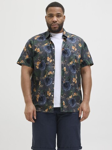 Jack & Jones Plus Comfort Fit Skjorte 'JJHawaii' i grå: forside