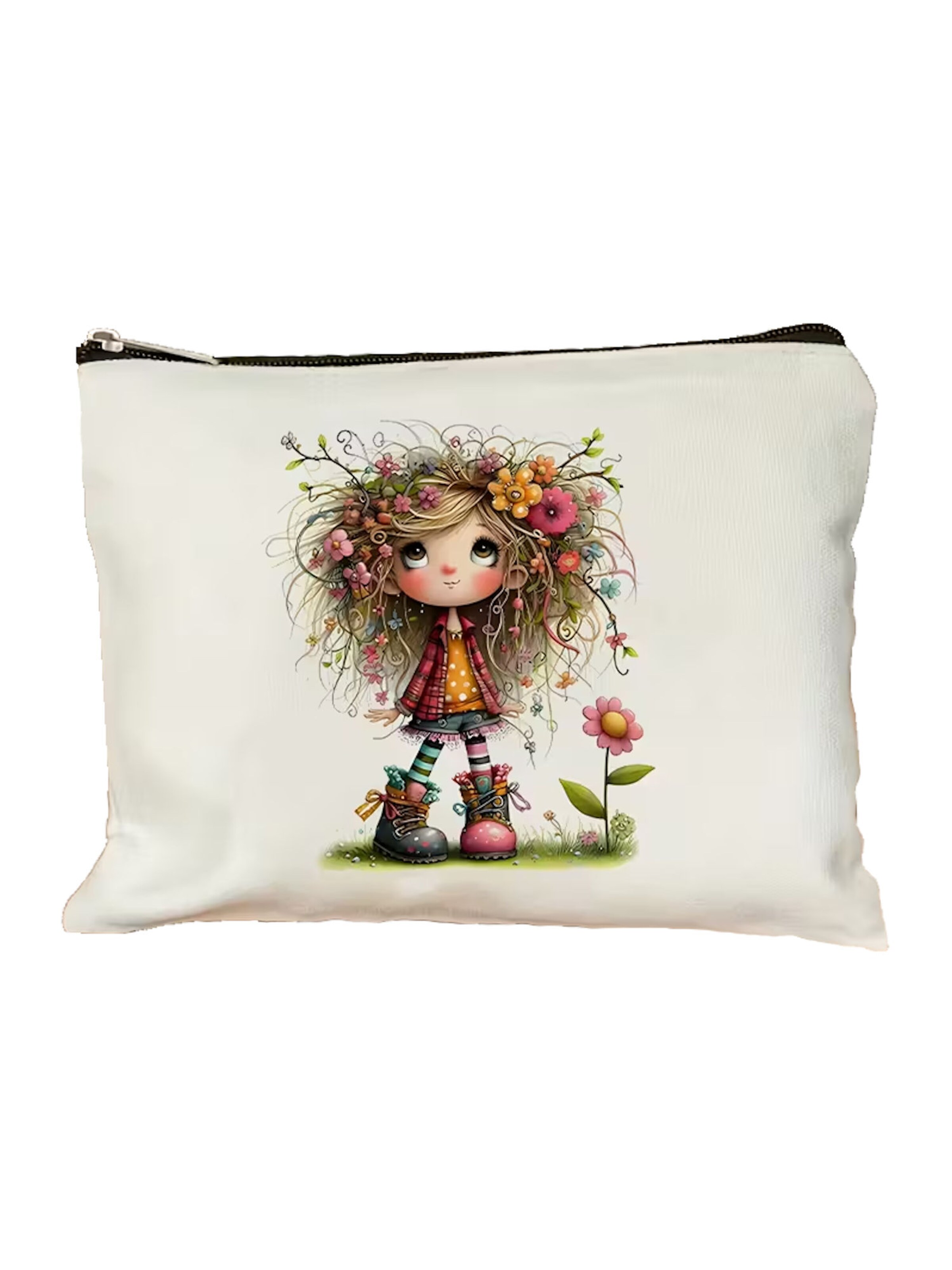 Tomshop24-7 Cosmetic Bag 'Mädchen Lola' in Beige: front