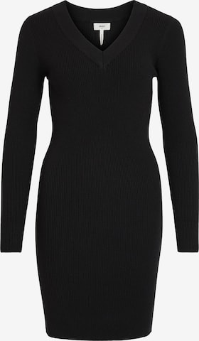 OBJECT Gebreide jurk 'Fae' in Zwart: voorkant