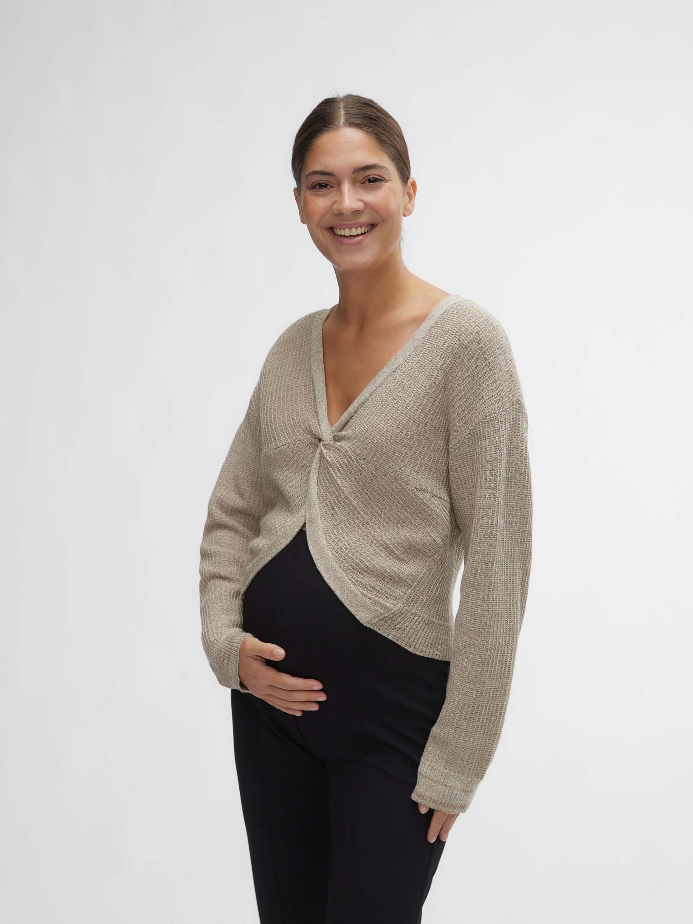MAMALICIOUS Sweater EMS in Beige ABOUT YOU