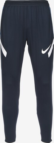 NIKE Slim fit Workout Pants 'Strike' in Blue: front