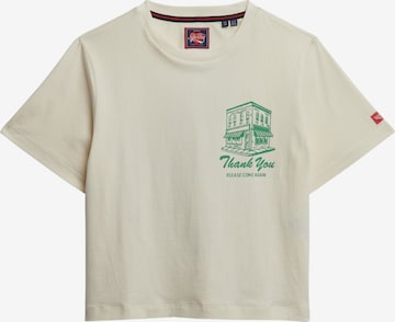 T-shirt 'Roadside Trade' Superdry en blanc : devant