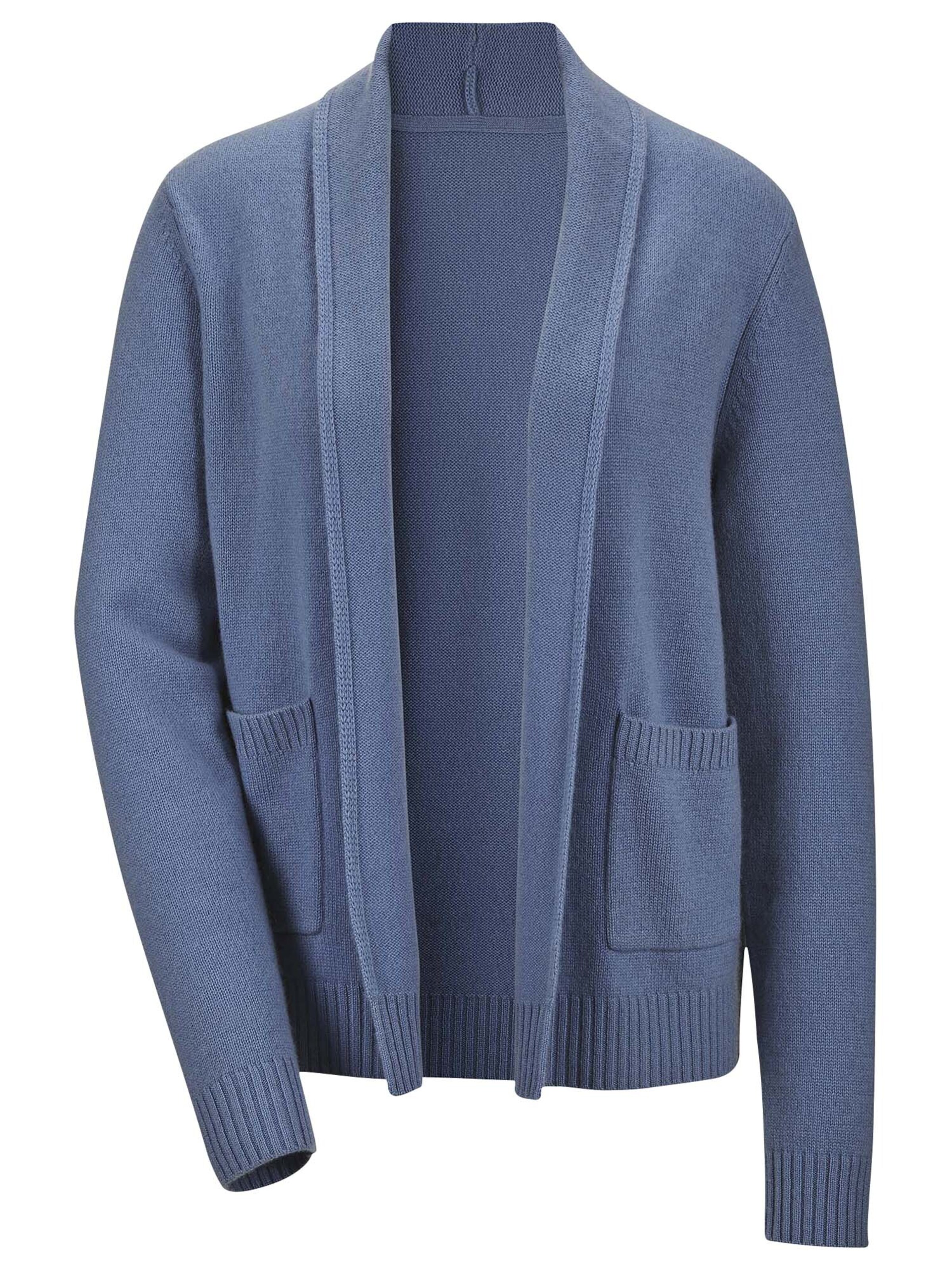 MADELEINE Gebreid vest in Blauw: voorkant