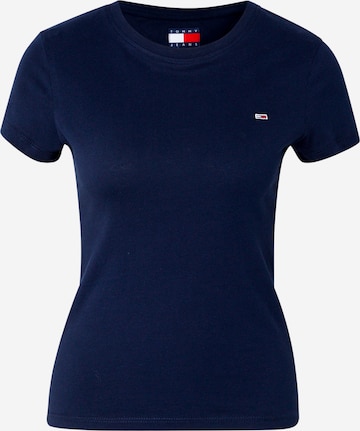 Tommy Jeans Тениска в синьо: отпред