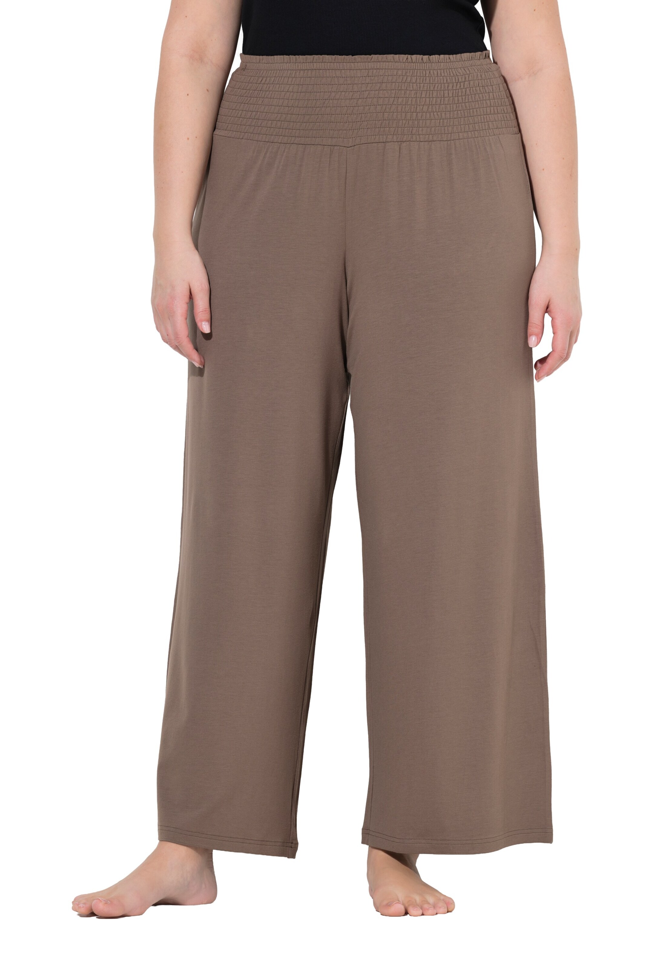 Ulla Popken Wide Leg Hose in Braun: Vorderseite