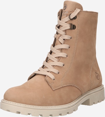 REMONTE Lace-Up Ankle Boots in Beige: front