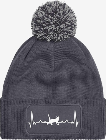 Youth Designz Mütze 'Heartbeat Katze' in Grau: Vorderseite