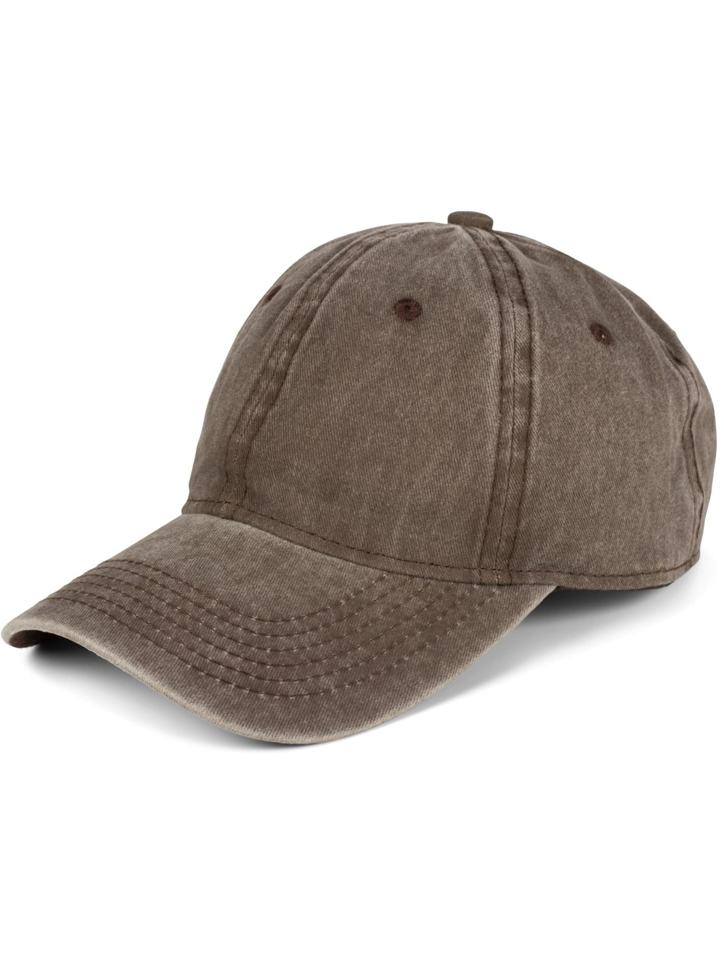styleBREAKER Cap 'Vintage Baseball Cap Washed Used Look' in Brown: front