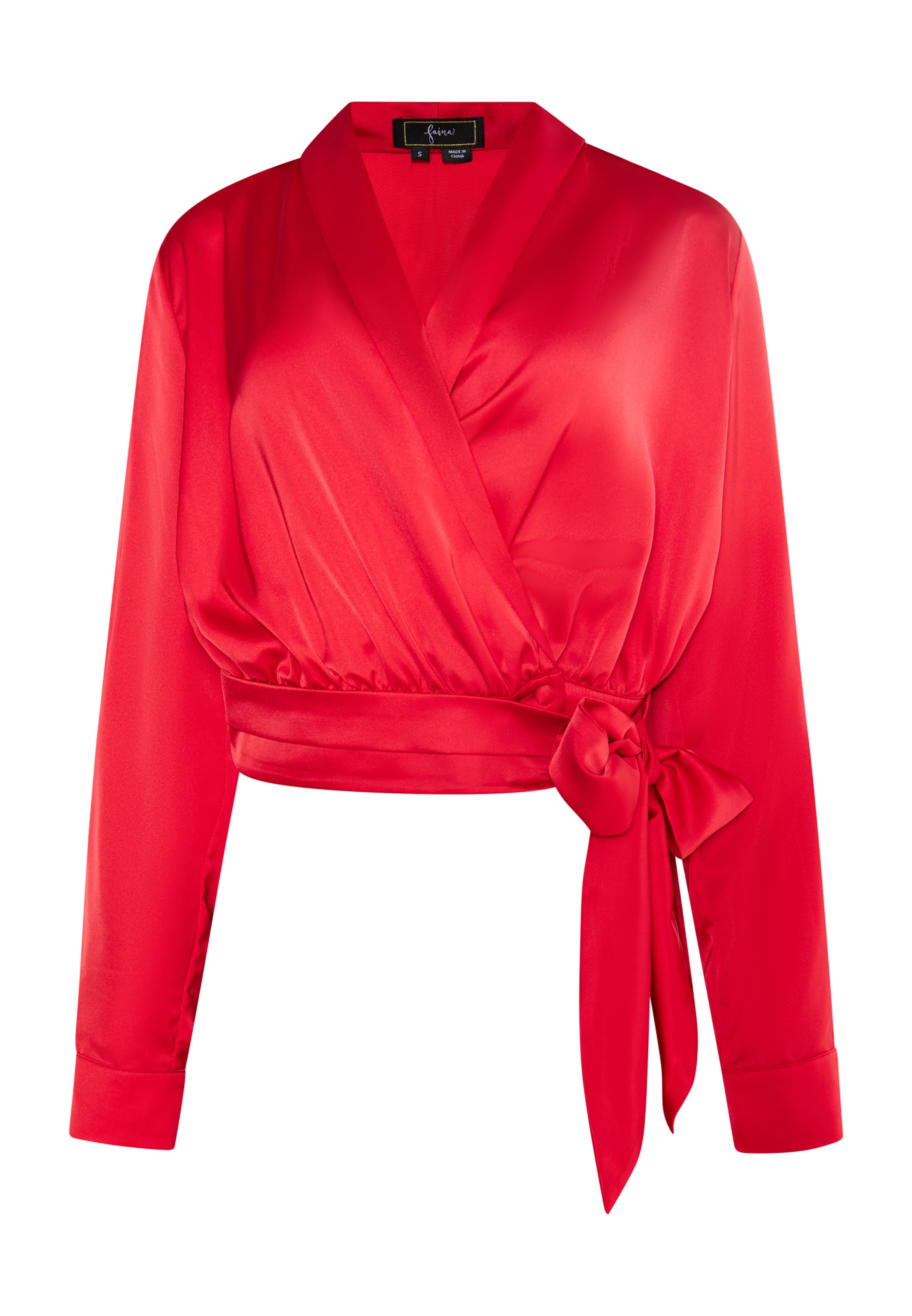 Camicia da donna di faina in rosso: frontale