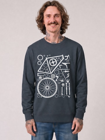 Watapparel Sweatshirt 'Fahrradteile' in Grijs: voorkant