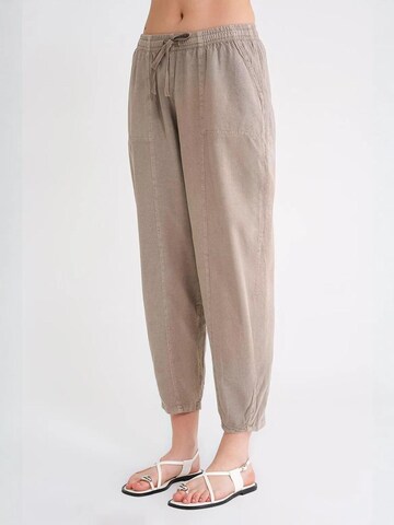 MixRay - Folgado Calças em bege