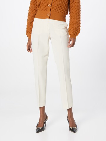 Sisley Regular Trousers with creases in Beige: front