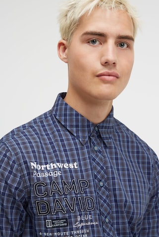 CAMP DAVID Regular Fit Hemd in Blau